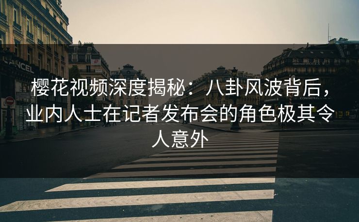 樱花视频深度揭秘:八卦风波背后,业内人士在记者发布会的角色极其令人意外 樱花视频深度揭秘:八卦风波背后,业内人士在记者发布会的角色极其令人意外
