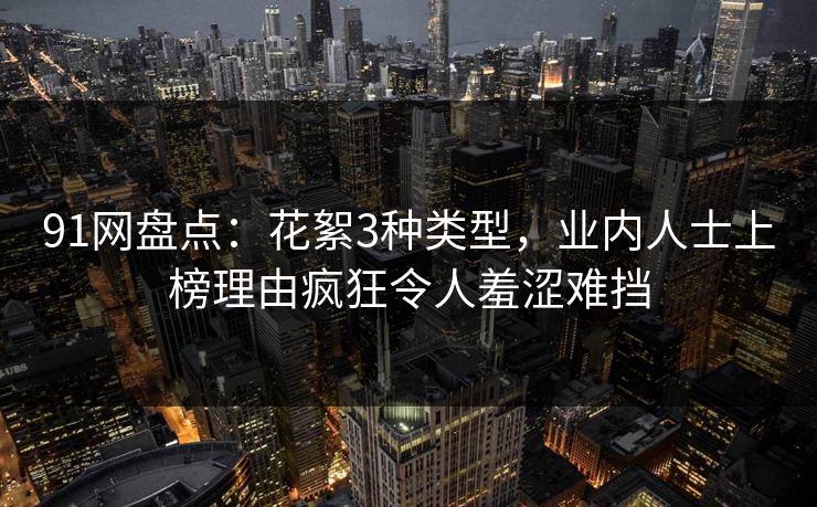 91网盘点：花絮3种类型，业内人士上榜理由疯狂令人羞涩难挡